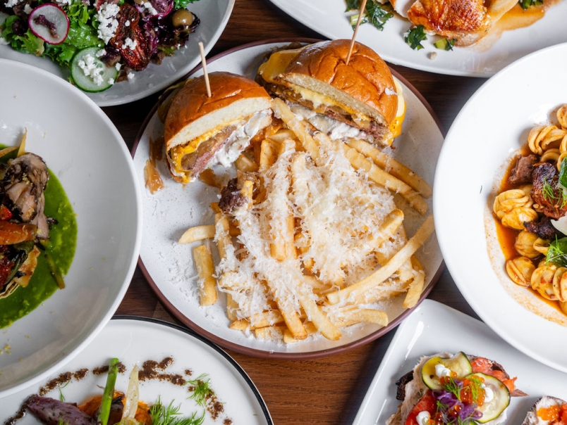 A variety of dishes from The Tavern at Heathman, a restaurant located in the Heathman Hotel in Portland, Oregon.