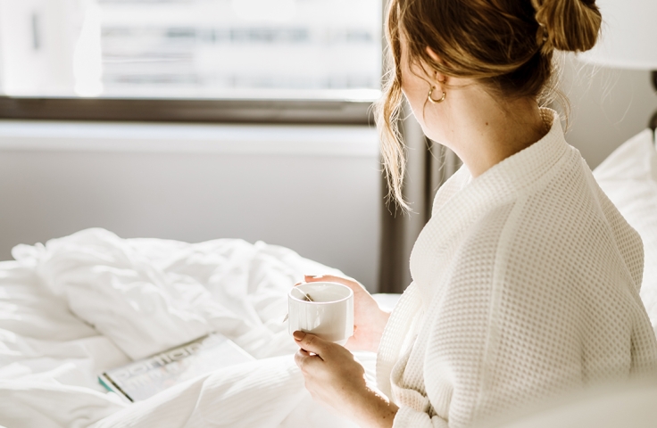 Woman with her morning Tea