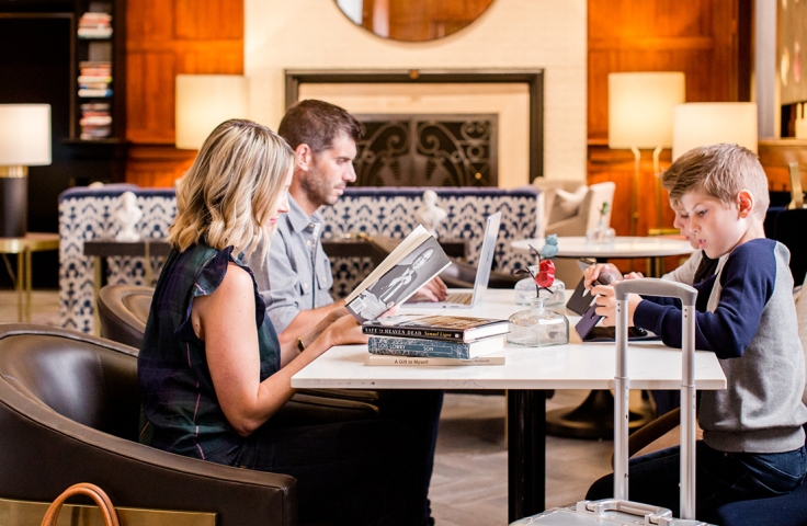 Family Member Busy Reading