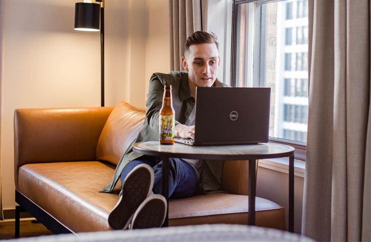 Man working on his laptop