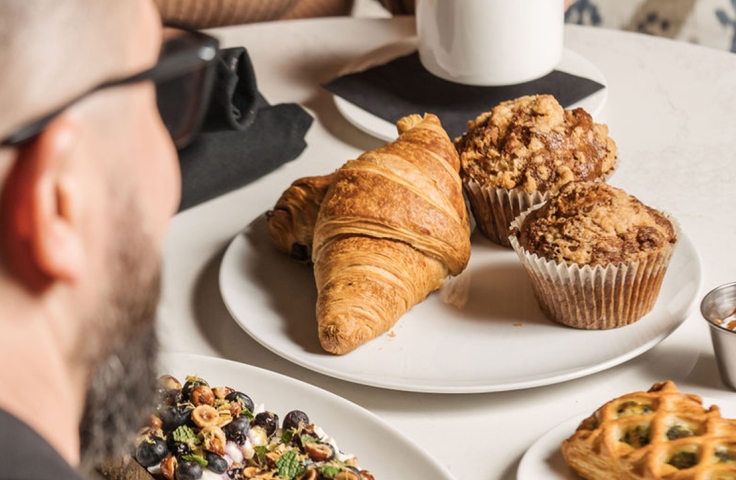 Croissant & Cupcake on the table